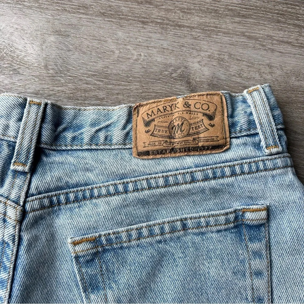 Vintage Maryk & Co Hip Hugger Short Light Wash Frayed  Denim Shorts - Picture 9 of 9